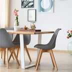 Chaise de salle à manger moderne rembourrée Gris foncé / Blanc / Noir – Lot de 4