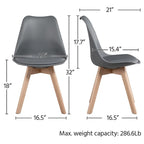 Chaise de salle à manger moderne rembourrée Gris foncé / Blanc / Noir – Lot de 4