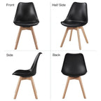 Chaise de salle à manger moderne rembourrée Gris foncé / Blanc / Noir – Lot de 4