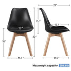 Chaise de salle à manger moderne rembourrée Gris foncé / Blanc / Noir – Lot de 4