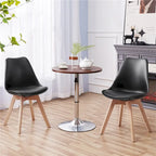 Chaise de salle à manger moderne rembourrée Gris foncé / Blanc / Noir – Lot de 4