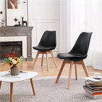 Chaise de salle à manger moderne rembourrée Gris foncé / Blanc / Noir – Lot de 4