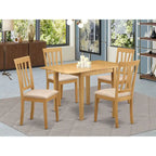 Ensemble table de salle à manger à abattants en chêne avec chaises en similicuir, 3 ou 5 places