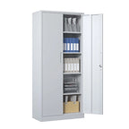 Meuble de rangement de garage en métal, armoire à outils en acier avec portes et 4 étagères