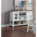 Blanc et marron / Serveur ouvert marron — 2 portes, simple