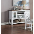 Blanc et marron / Serveur ouvert marron — 2 portes, simple