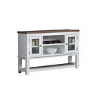Blanc et marron / Serveur ouvert marron — 2 portes, simple