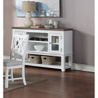 Blanc et marron / Serveur ouvert marron — 2 portes, simple
