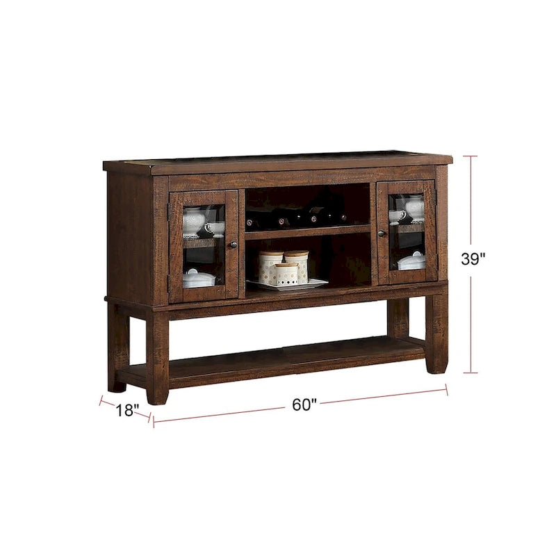 Blanc et marron / Serveur ouvert marron — 2 portes, simple