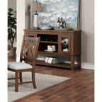 Blanc et marron / Serveur ouvert marron — 2 portes, simple
