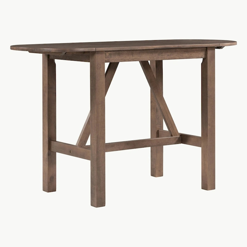 Ensemble de salle à manger 3 pièces en bois à hauteur de comptoir avec rallonge pliable