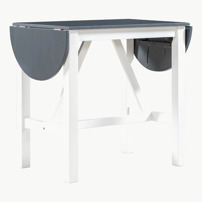 Ensemble de salle à manger 3 pièces en bois à hauteur de comptoir avec rallonge pliable