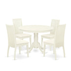Ensemble de salle à manger East West Furniture – une table en bois et des chaises de salle à manger en tissu de lin