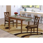 Ensemble de salle à manger East West Furniture – une table en bois et des chaises de salle à manger en tissu de lin
