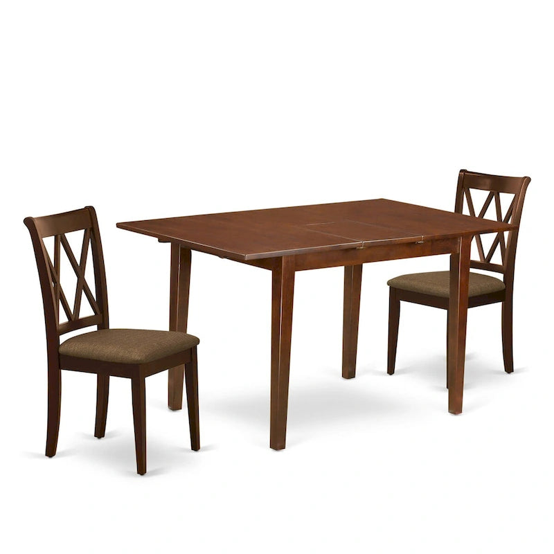 Ensemble de salle à manger East West Furniture – une table en bois et des chaises de salle à manger en tissu de lin
