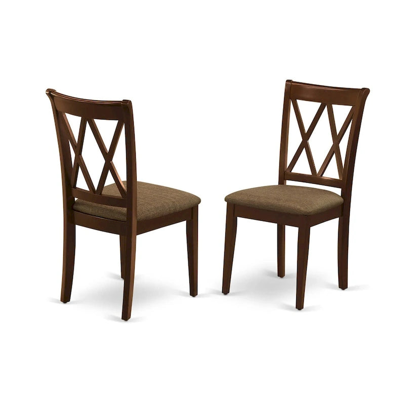 Ensemble de salle à manger East West Furniture – une table en bois et des chaises de salle à manger en tissu de lin