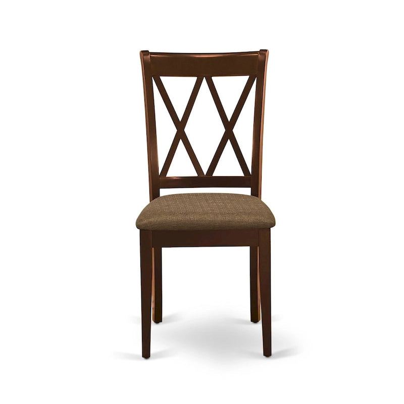 Ensemble de salle à manger East West Furniture – une table en bois et des chaises de salle à manger en tissu de lin