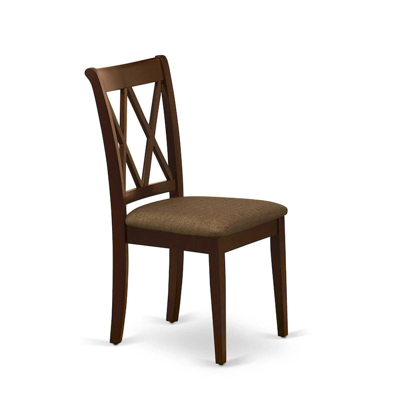 Ensemble de salle à manger East West Furniture – une table en bois et des chaises de salle à manger en tissu de lin