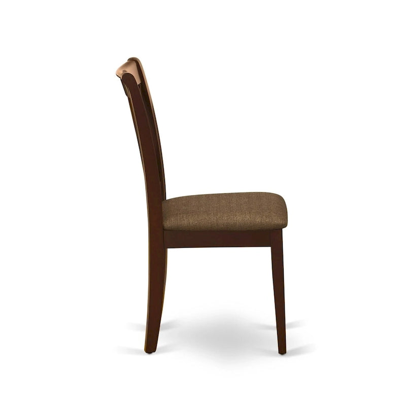 Ensemble de salle à manger East West Furniture – une table en bois et des chaises de salle à manger en tissu de lin