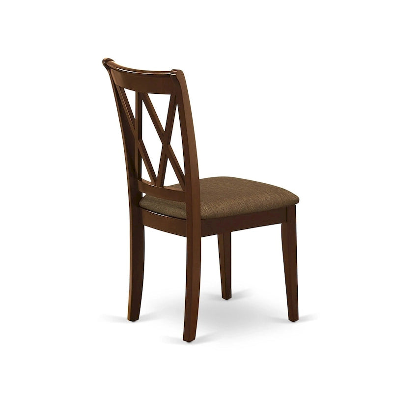 Ensemble de salle à manger East West Furniture – une table en bois et des chaises de salle à manger en tissu de lin