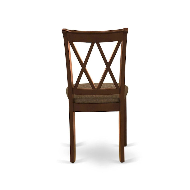 Ensemble de salle à manger East West Furniture – une table en bois et des chaises de salle à manger en tissu de lin