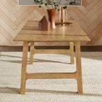 Table à manger en bois d'hévéa, finition noyer, 4 à 6 places
