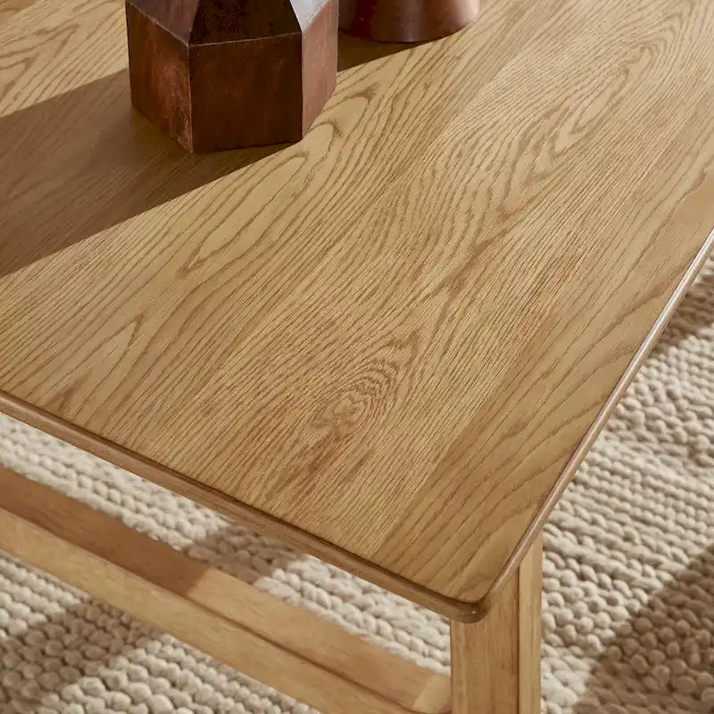 Table à manger en bois d'hévéa, finition noyer, 4 à 6 places