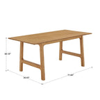 Table à manger en bois d'hévéa, finition noyer, 4 à 6 places