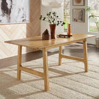 Table à manger en bois d'hévéa, finition noyer, 4 à 6 places