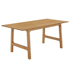 Table à manger en bois d'hévéa, finition noyer, 4 à 6 places