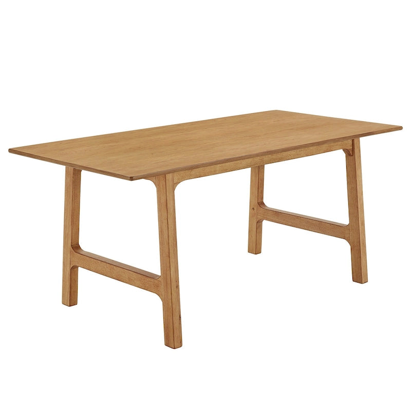 Table à manger en bois d'hévéa, finition noyer, 4 à 6 places