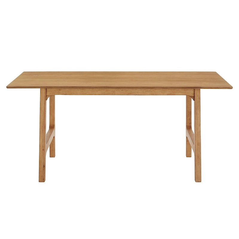 Table à manger en bois d'hévéa, finition noyer, 4 à 6 places