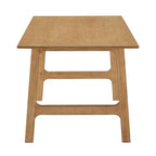 Table à manger en bois d'hévéa, finition noyer, 4 à 6 places