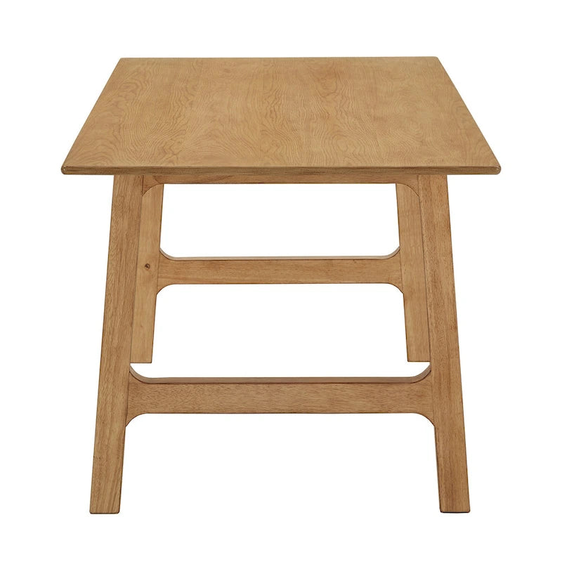 Table à manger en bois d'hévéa, finition noyer, 4 à 6 places