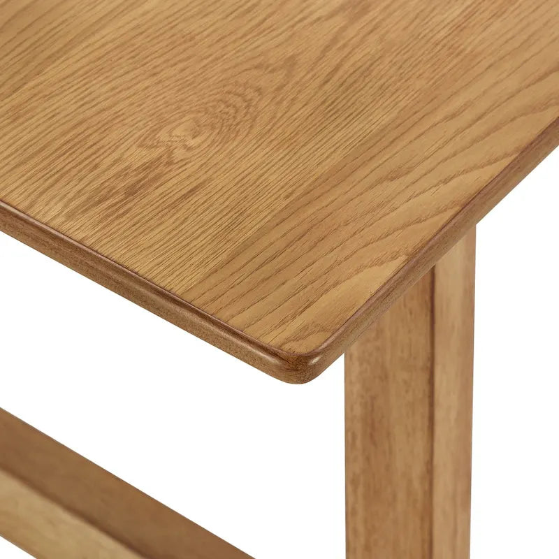 Table à manger en bois d'hévéa, finition noyer, 4 à 6 places
