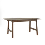 Table à manger en bois d'hévéa, finition noyer, 4 à 6 places