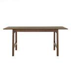 Table à manger en bois d'hévéa, finition noyer, 4 à 6 places