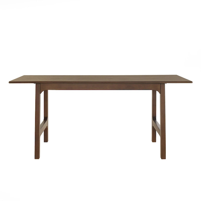 Table à manger en bois d'hévéa, finition noyer, 4 à 6 places