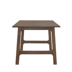 Table à manger en bois d'hévéa, finition noyer, 4 à 6 places