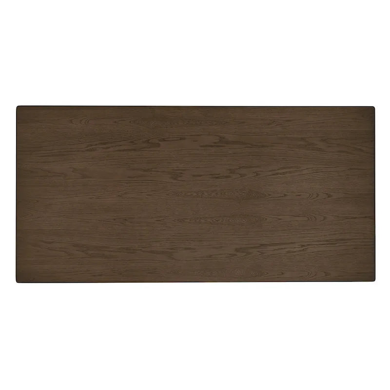 Table à manger en bois d'hévéa, finition noyer, 4 à 6 places