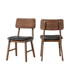 Chaises de salle à manger incurvées en noyer et noir de style Mid-Century, lot de 2