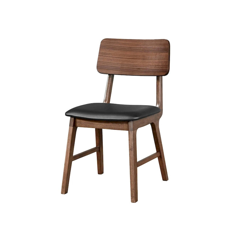 Chaises de salle à manger incurvées en noyer et noir de style Mid-Century, lot de 2