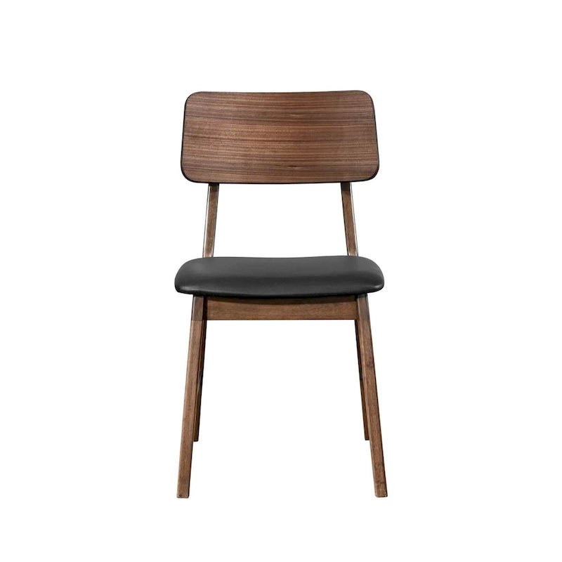 Chaises de salle à manger incurvées en noyer et noir de style Mid-Century, lot de 2