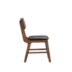 Chaises de salle à manger incurvées en noyer et noir de style Mid-Century, lot de 2