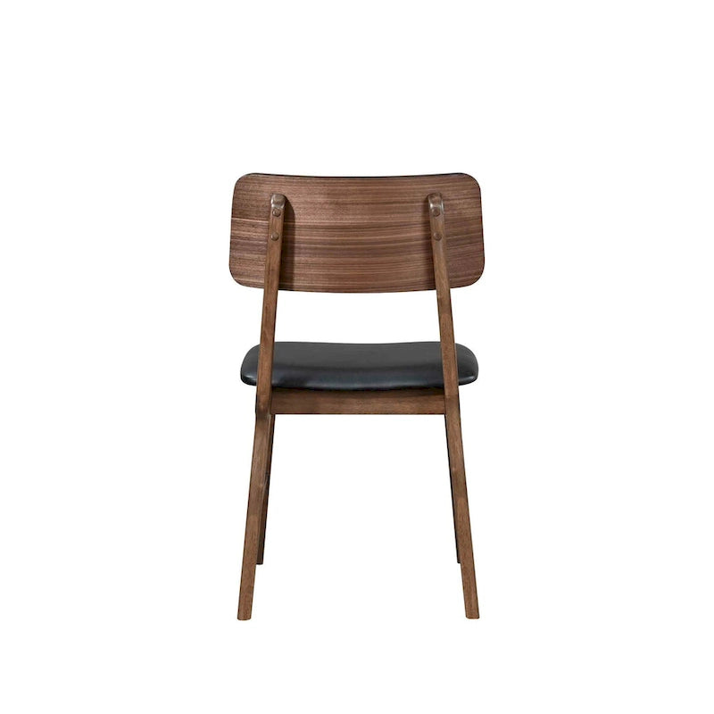Chaises de salle à manger incurvées en noyer et noir de style Mid-Century, lot de 2