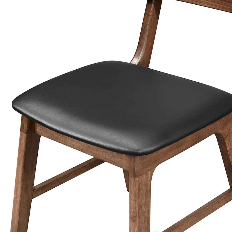 Chaises de salle à manger incurvées en noyer et noir de style Mid-Century, lot de 2