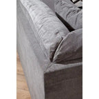 Canapé sectionnel d'angle en U gauche gris, 5 places, en chenille