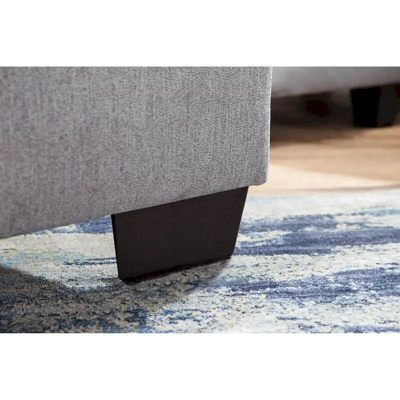 Canapé sectionnel d'angle en U gauche gris, 5 places, en chenille