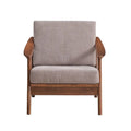 Fauteuil d'appoint en bois avec coussin amovible marron clair et marron