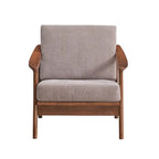 Fauteuil d'appoint en bois avec coussin amovible marron clair et marron